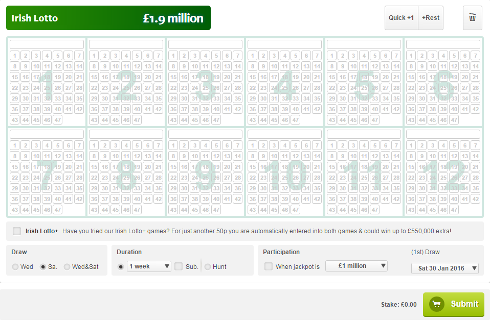 irish lotto bet result